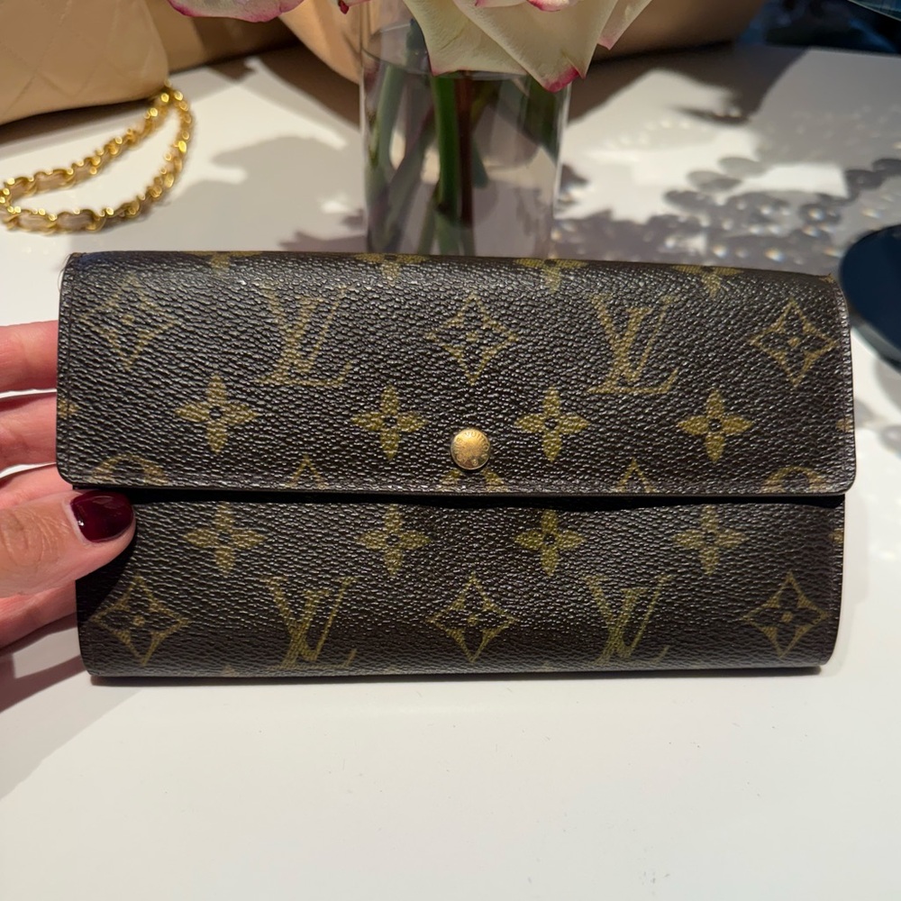 Louis Vuitton Monogram Canvas Trifold Wallet in Brown and Gold